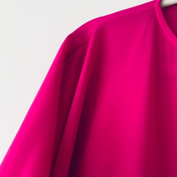 Badgley Mischka Chiffon Colorblock Dress Women Size S Red Pink Feminine - Picture 4 of 10